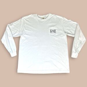 Sigma Alpha Epsilon Fraternity Crest Long Sleeve SAE Shirt Size XL Comfort Color